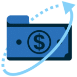 Blue dollar icon